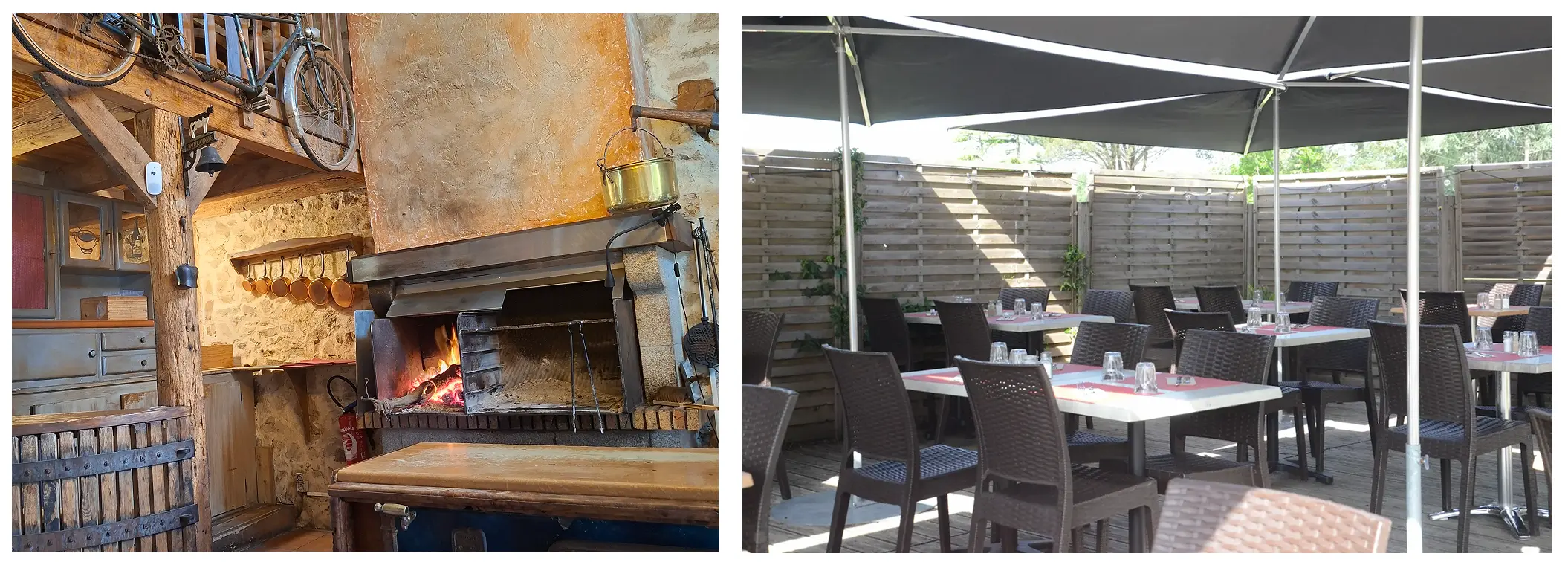 la table de papa accueil cheminee terrasse